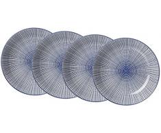 Ritzenhoff & Breker 203462 Vaisselle, Porcelaine, Bleu/Blanc, 20,5 x 20,5 x 4,5 cm