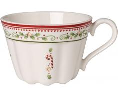 Villeroy & Boch Back Tasse, Porcelaine, WeiÃ, Rot, Beige, 13.3 x 13.4 x 7.9 cm