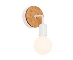 Homemania 8698522555621 Lampe Mural Valetta, Couleur Blanc et Noix, en Bois et MÃ©tal-Pour La Maison, Bureau, SÃ©jour, Chambre, Taille unique