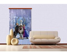 AG Design Disney La Reine des neiges Personnages Principaux Chambre denfant Rideau Occultant Regroupez-Les, Multicolore, 140Â x 245Â cm