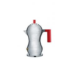 Alessi Mdl02/1 R Pulcina CafetiÃ¨re Espresso en Fonte Daluminium, PoignÃ©e et Pommeau en Pa, Rouge, 1 Tasse