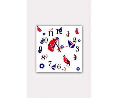 Bonamaison Horloge Murale en MDF, Multicolore, 30 x 30 cm