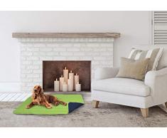 Double-face coussin pour chien 60x100cm Vert pomme/Bleu foncÃ©