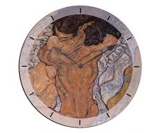 Artopweb TW35016 Schiele Umarmung Horloge Murale, Bois, Multicolore, 60x0.5x60 cm