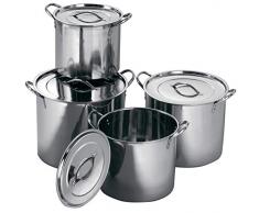 Premier Housewares Lot de 4 marmites en Acier Inoxydable - Batterie De Cuisine- Ustensiles De Cuisine -Casseroles