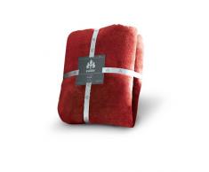 IRISETTE 8900-61 Rot Couverture Rouge 150 cm x 200 cm Coton