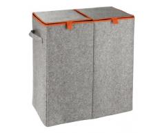 Wenko 3440402100 Panier Ã Linge Duo Feutre Gris/Orange 82 L