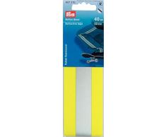 Prym Ruban adhésif Autocollant réfléchissant, Mélange de Polyester, Jaune Fluo/argenté, 50 mm de Large, 41 cm
