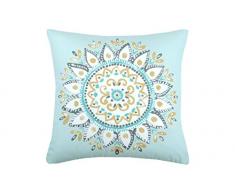 Lovely Casa AMARILLA Coussin 40X40 CM, Polyester, Bleu