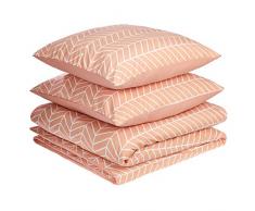 AmazonBasics Parure avec housse de couette en microfibre de qualitÃ© supÃ©rieure Chevrons pÃªche (Chevron Peach Blush) 200 x 200Â cm / 65 x 65Â cm