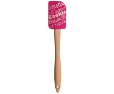 Trudeau 5050684 Spatule 30 cm Silicone et Manche en HÃªtre, Fuchsia/Bois