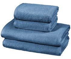 AmazonBasics Set de 2 draps de bain et 2 serviettes de bain Ã sÃ©chage rapide - Bleu lagon