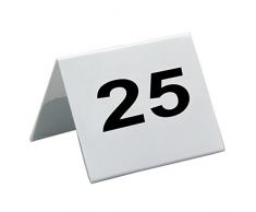 Garcia de Pou Table numéros 26 à 50, PVC, Blanc, 5 x 3.6 x 30 cm