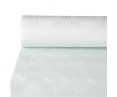 Papstar 12545 Nappe en Papier avec Impression Damas - Blanc, 50 x 0,8Â m
