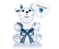 London Boutique Ours en Peluche décoratif en Cristal pour Nouveau-né Fille garçon I Love You Cadeau damitié (Its a Boy)