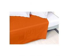 VENT DU SUD Drap Plat Uni en Coton Percale, Cuivre, 300x270 cm