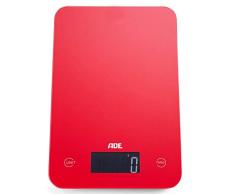 ADE KE 927 Balance de Cuisine numérique Slim en Rouge, Non-Bâton, 30 cm