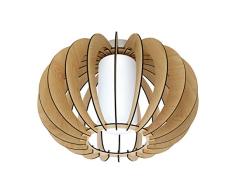 Eglo Lampe, Acier Bois, verre, Ãrable/blanc/nickel mat., 40 x 40 x 27.5 cm, E27