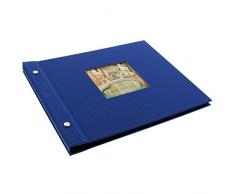 Goldbuch Album Photo Tendance, Bella Vista, 30 X 25 Cm, 40 Noires Pages avec Intercalaires En Verre, Extensibles, Bleu, 26975