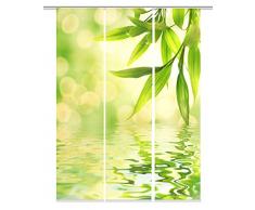 Home Fashion 88918â168 Vert Marseille Impression numérique Panneau Coulissant, Plastique, Vert, 245 x 60 x 245 cm