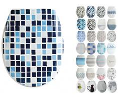 MSV Abattant WC, Bleu, 45.5Â x 37Â x 5Â cm, 32Â piÃ¨ces