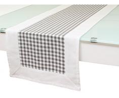 Soleil dOcre Chemin de table VICHY Gris, Coton, 40 x 140 cm