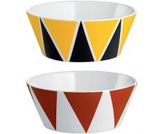 Alessi MW61S2 1 cirque, ensemble de deux bols en porcelaine tendre, multicolore, 2 unités