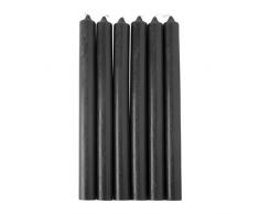 A & W Candles Lot de 6 Bougies Style bistrot Noir