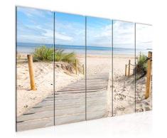 Tableau decoration murale Plage de la mer 200 x 80 cm - XXL Impression sur Toile Salon Appartment 5 Parties - prÃªt Ã accrocher - 607355b