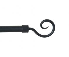 DEBEL 90â160Â cm MÃ©tal et Plastique Crochet Tringle Ã Rideau, Noir Parent, Noir, 90-160 cm