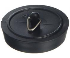 Bulk Hardware bh04750 45 mm bouchon salle de bain baignoire avec chaîne plaqué chrome 450 mm et crochets en S - Noir