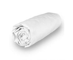 Soleil docre Camille Drap Housse, Coton, Blanc, 180 x 200 cm