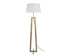 Tosel 51169 Lampadaire 1 Lumière, Bois, E27, 40 W, Blanc, 40 x 155 cm
