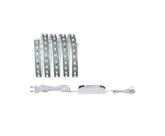 Paulmann 70577 Function MaxLED 500 Kit de base LED bande 1,5m, 2700K blanc chaud, 10W, 230/24V, 20VA, Argent