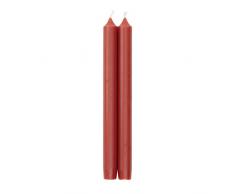 Caspari Lot de 2 Bougies Non parfumÃ©es Corail 25 cm