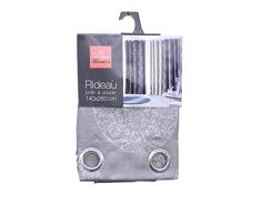 homea rideau a oeillets 140x260 cm jacquard orkys gris