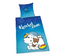 Herding PUMMELEINHORN Parure de Lit, Réversible, Housse de Couette 135 x 200 cm, Taie dOreiller 80 x 80 cm, Coton/Renforcé