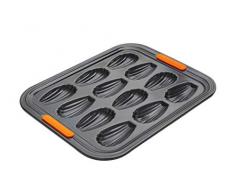 Le Creuset 94102612000000 Moule Ã 12 Madeleines Anti-AdhÃ©rent, sans PFOA, RÃ©sistant au Levain, en Acier SiliconÃ©, Anthracite/Orange