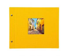 Goldbuch Album Photo Tendance, Bella Vista, 30 X 25 Cm, 40 Noires Pages avec Intercalaires En Verre, Extensibles, Jaune 26971
