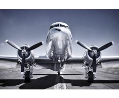 Tapisserie poster panoramique AVION à HÃLICES 4 x 2,70 m | Déco et photo murale XXL Qualité HD Scenolia