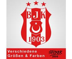 Besiktas 3 Yildiz Sticker Mural pour Voiture avec Logo cartal Rouge 10 cm x 15 cm