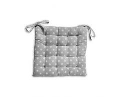 Soleil docre Passion Dessus de Chaise CapitonnÃ©, Coton, Gris, 40x40x5 cm