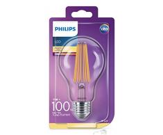 Philips ampoule LED E27 Filament 11W Equivalent 100W Claire Blanc chaud