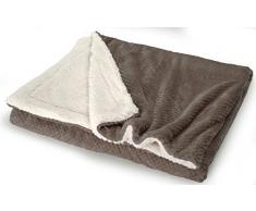 Le linge de Jules Plaid Doux et Moelleux 130x170 cm - Taupe