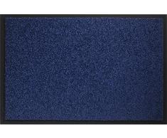 ID Mat Tapis Paillasson, Fibres Nylon sur Semelle PVC caoutchoutÃ©, Bleu, 40 x 60 cm