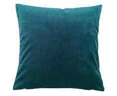 Home Fashion 66556â128 Bleu pétrole Hâ¯: 40 x Bâ¯: 40 cm Coussin Velours French Velvet