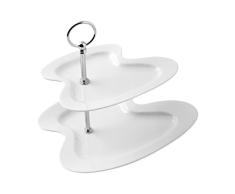 CHIO Happy Hour 3790/91 Assiette sur Pied, avec 2 Etages, Rectangulaire, Acier, Blanc