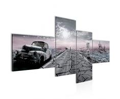 Tableau decoration murale Route 66 200 x 100 cm - XXL Impression sur Toile Salon Appartment 4 Parties - prÃªt Ã accrocher - 600341c