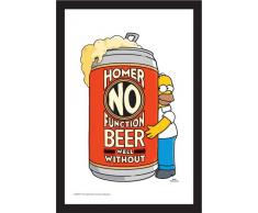 Empire Merchandising 538321 Miroir imprimÃ© avec cadre en plastique effet bois The Simpsons BiÃ¨re 20 x 30 cm