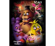 GB eye Ltd Mini poster Five Nights at Freddys, Group, 40 x 50 cm, bois, variÃ©, 65 x 3,5 x 3,5 cm